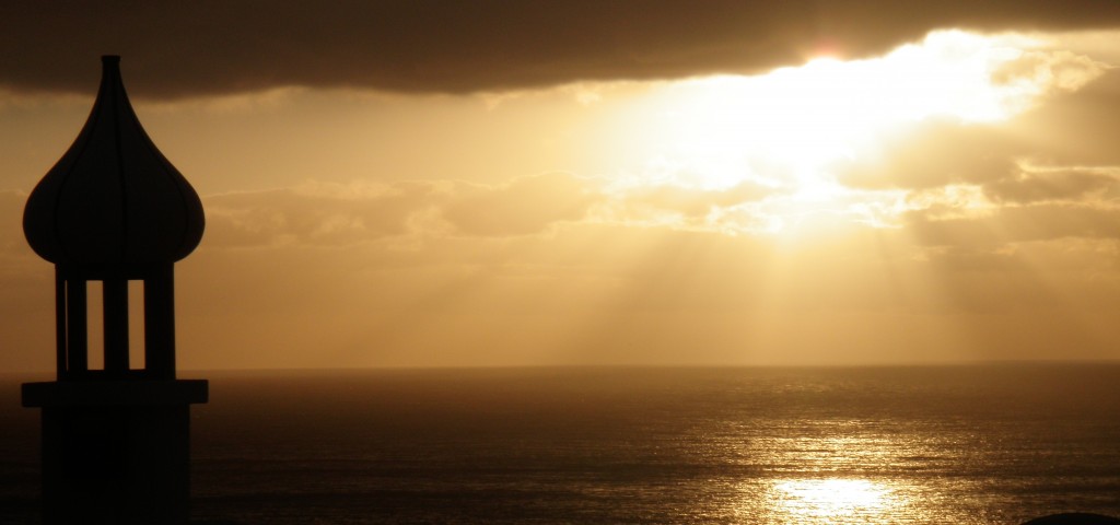 Puesta de sol en Sardina del Norte, Gáldar, Gran Canaria. Imagen para la página de Eficiencia energética en Canarias.
